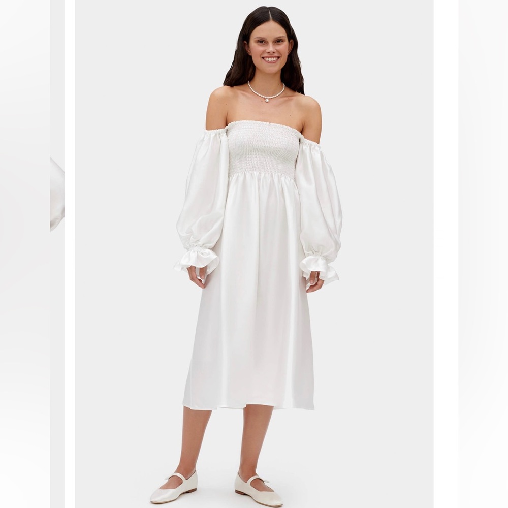 Sleeper Atlanta Silk Dress in White XS Brand New with Tags.